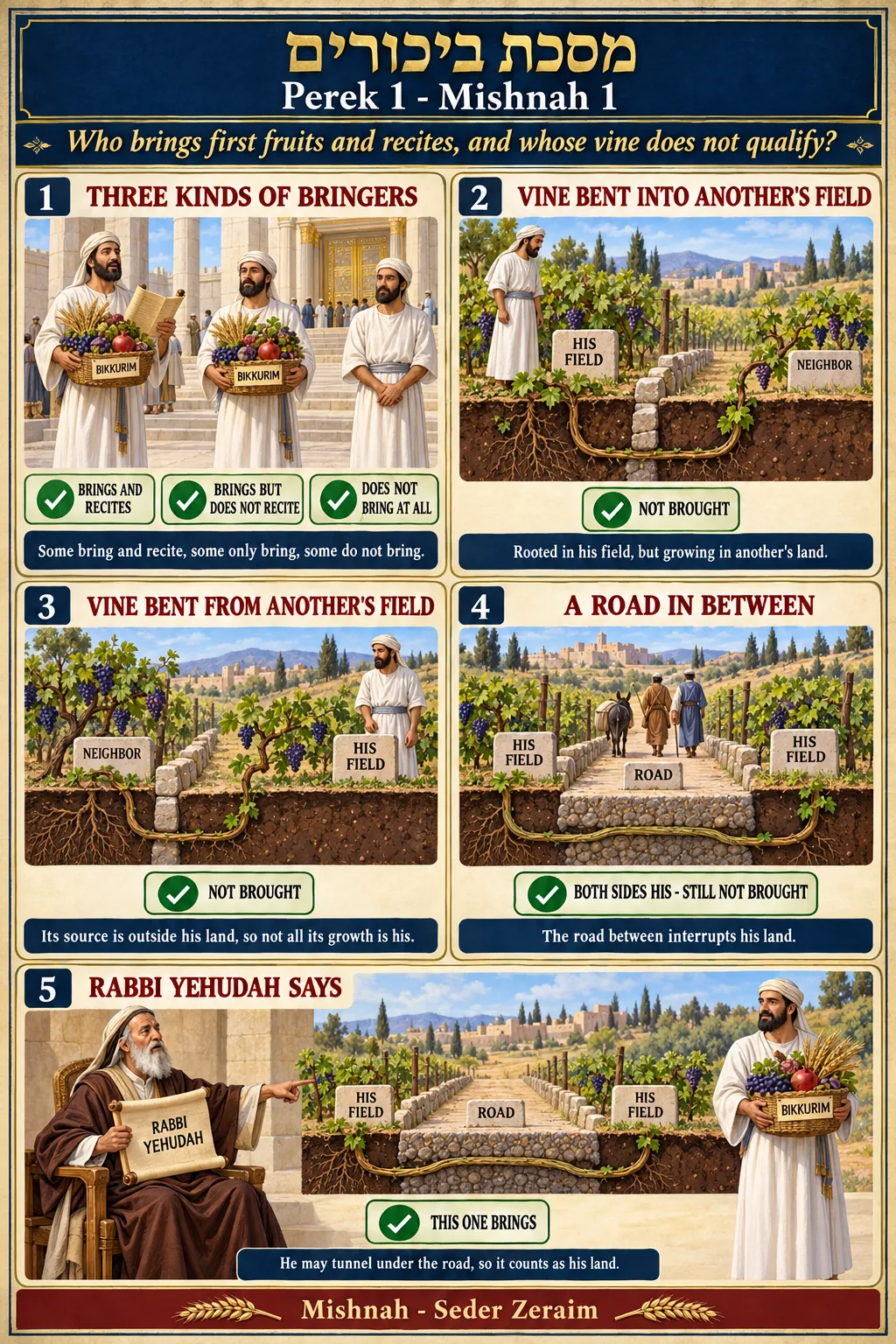 Infographic for Bikkurim 1:1: WHO BRINGS BIKKURIM
