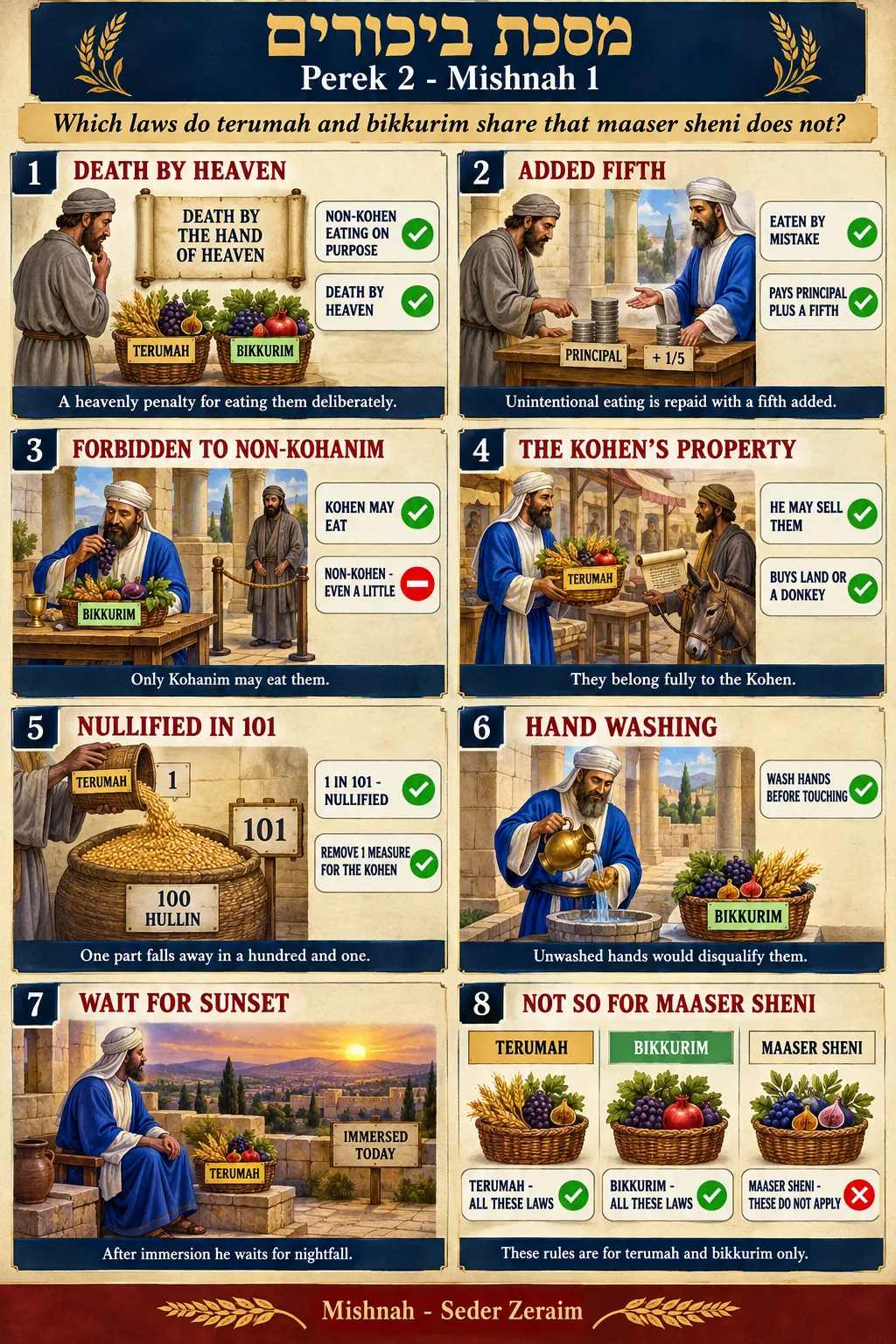 Infographic for Bikkurim 2:1: TERUMAH AND BIKKURIM ALIKE