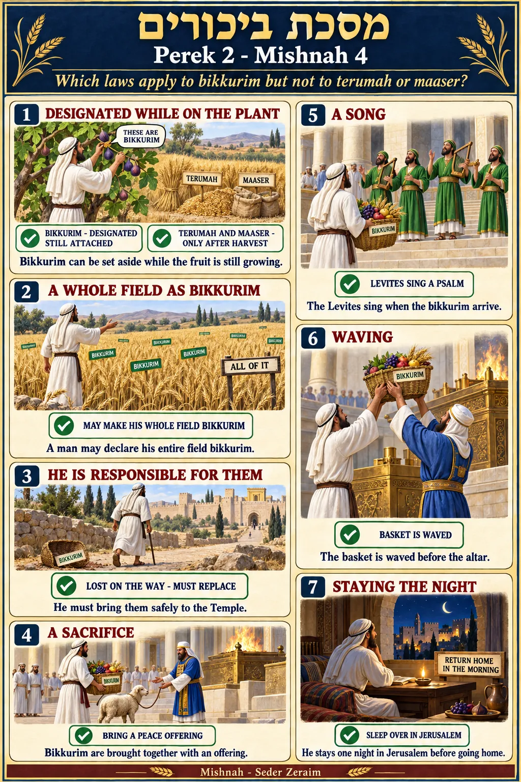 Infographic for Bikkurim 2:4: ONLY FOR BIKKURIM