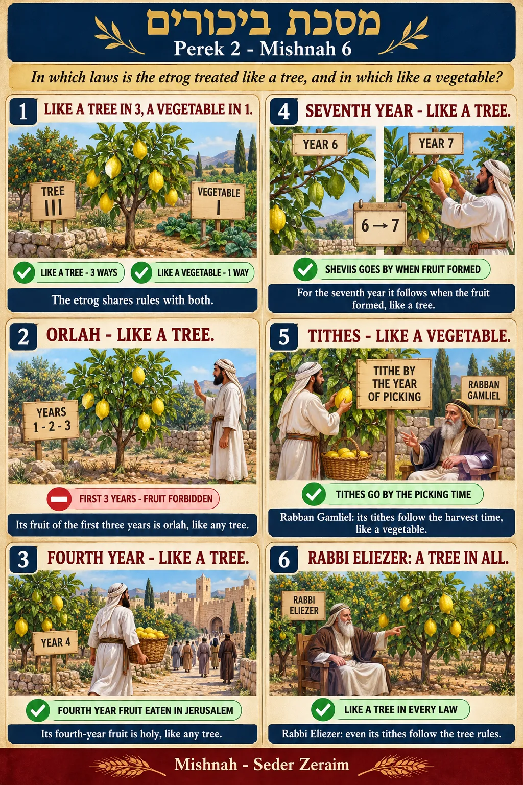 Infographic for Bikkurim 2:6: THE ETROG: TREE OR VEGETABLE?