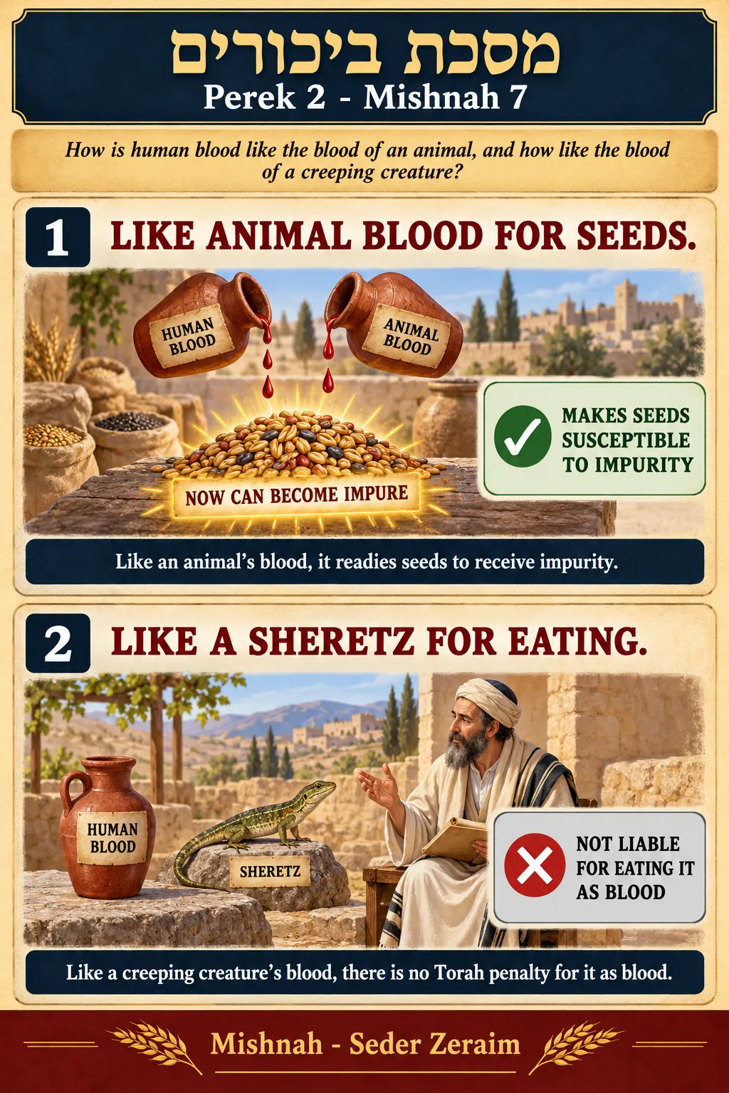 Infographic for Bikkurim 2:7: HUMAN BLOOD
