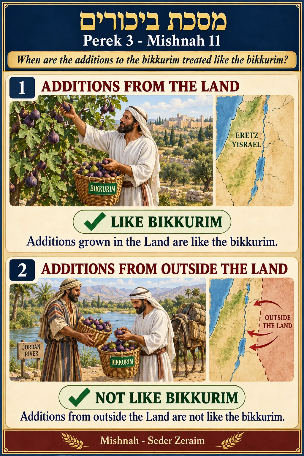 Infographic for Bikkurim 3:11: ADDITIONS FROM OUTSIDE THE LAND