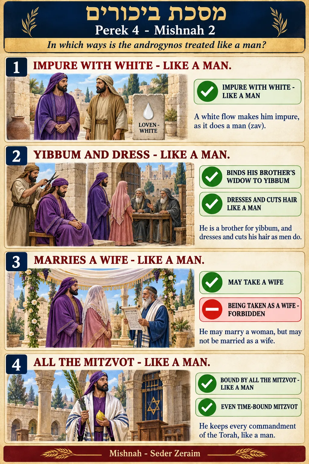 Infographic for Bikkurim 4:2: THE ANDROGYNOS IS LIKE MEN