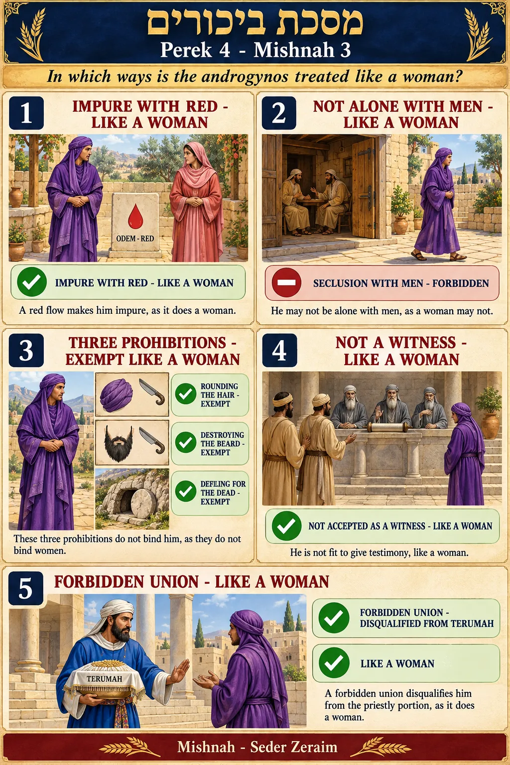 Infographic for Bikkurim 4:3: THE ANDROGYNOS IS LIKE WOMEN