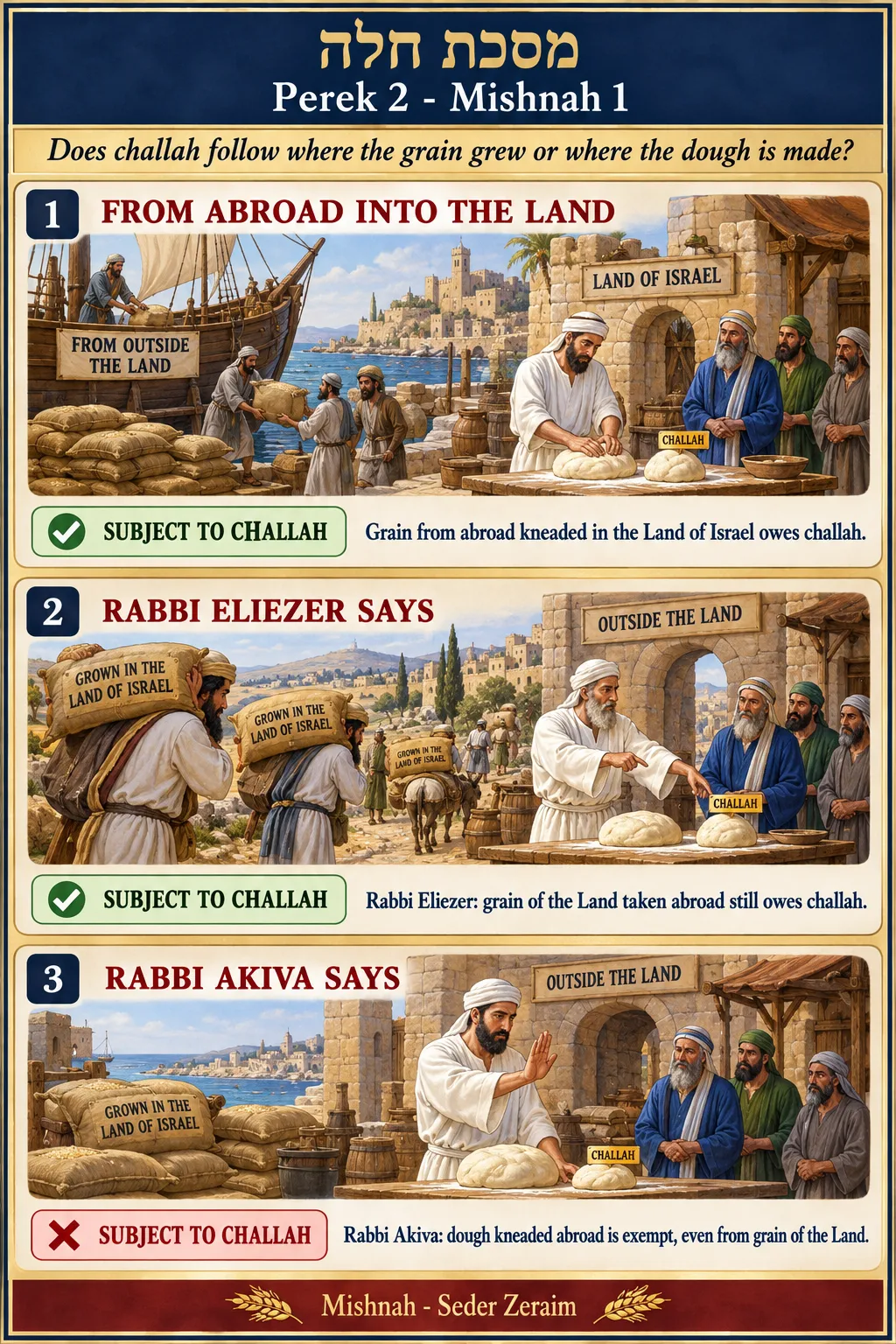 Infographic for Challah 2:1: GRAIN THAT CROSSES THE BORDER