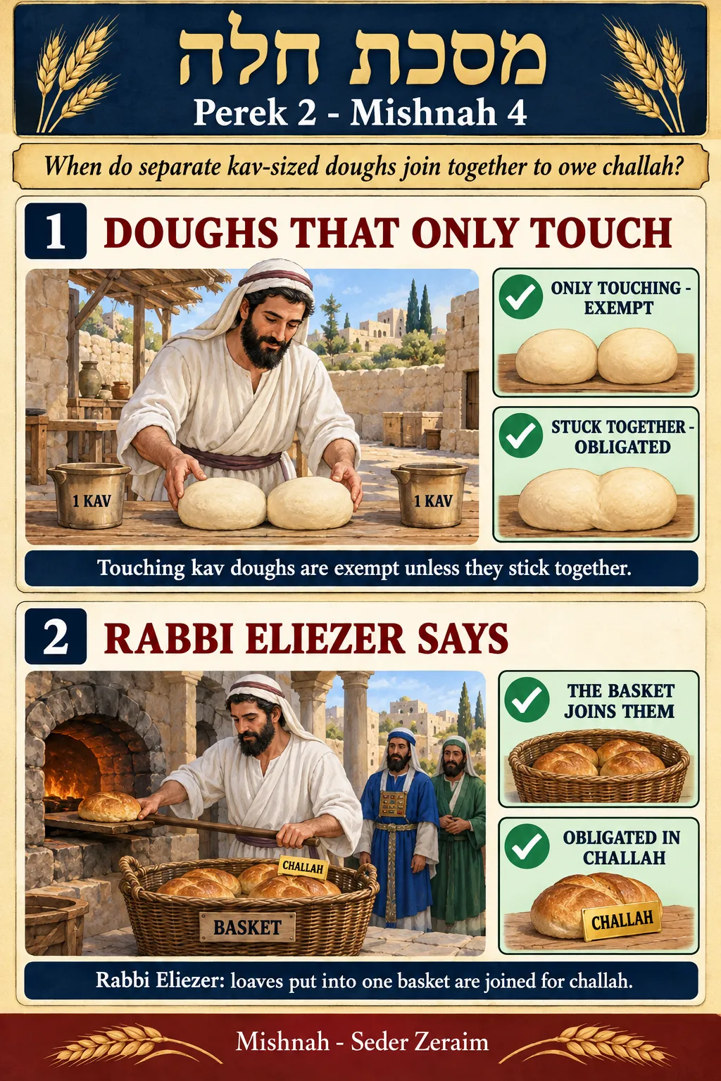 Infographic for Challah 2:4: DO SMALL DOUGHS COMBINE?