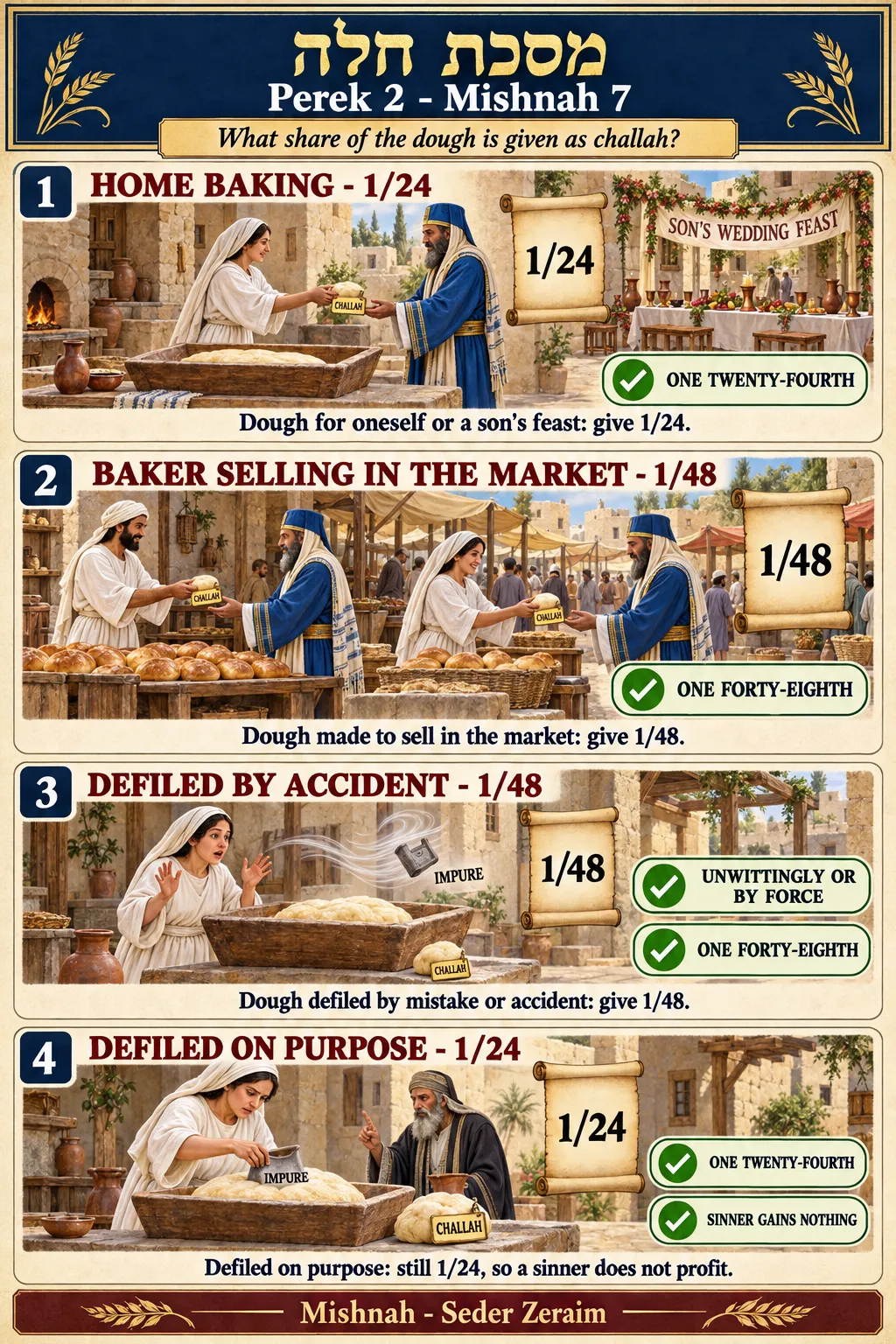 Infographic for Challah 2:7: HOW MUCH CHALLAH?