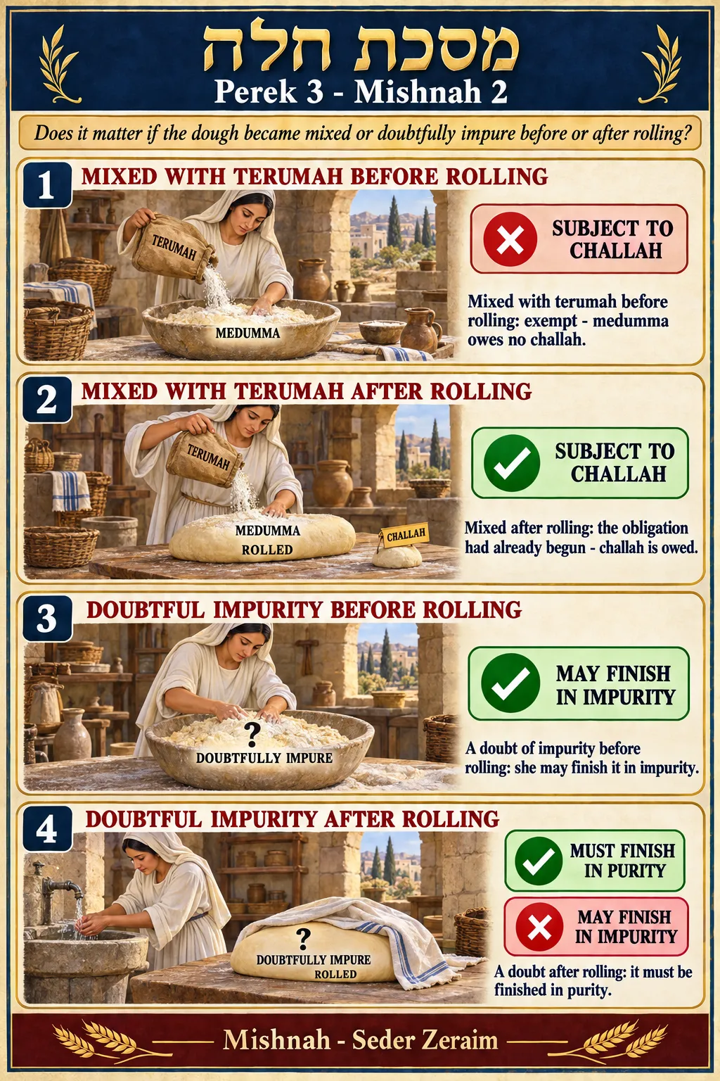 Infographic for Challah 3:2: BEFORE OR AFTER ROLLING