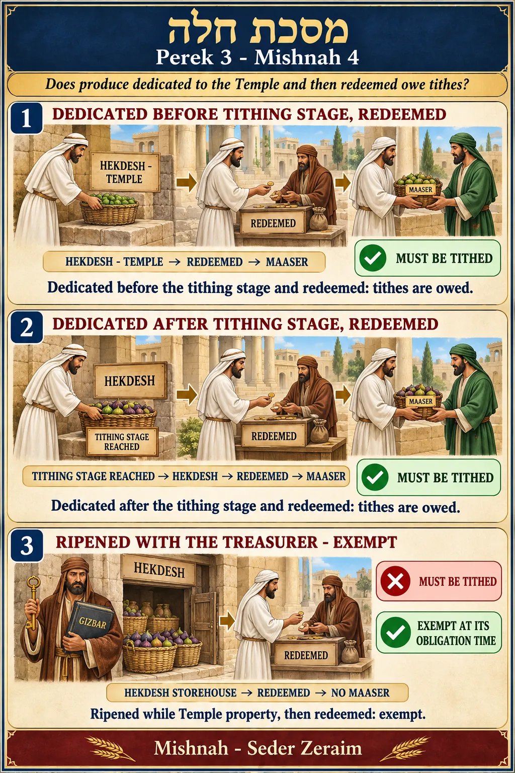 Infographic for Challah 3:4: CONSECRATED PRODUCE