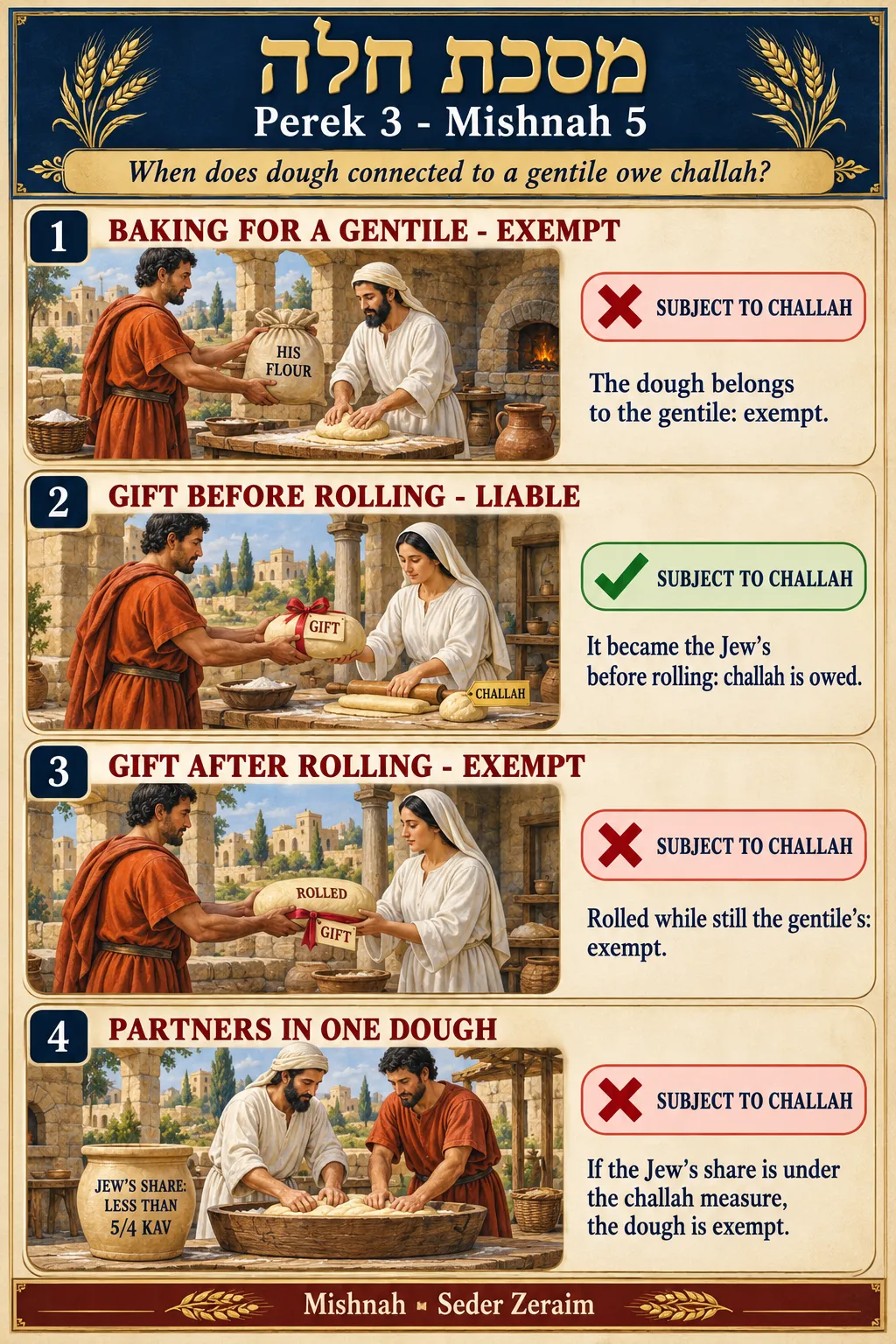 Infographic for Challah 3:5: DOUGH AND THE GENTILE
