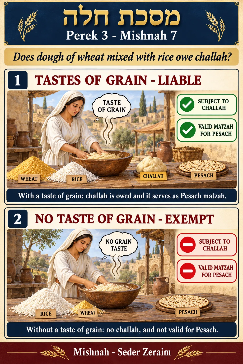 Infographic for Challah 3:7: WHEAT AND RICE DOUGH