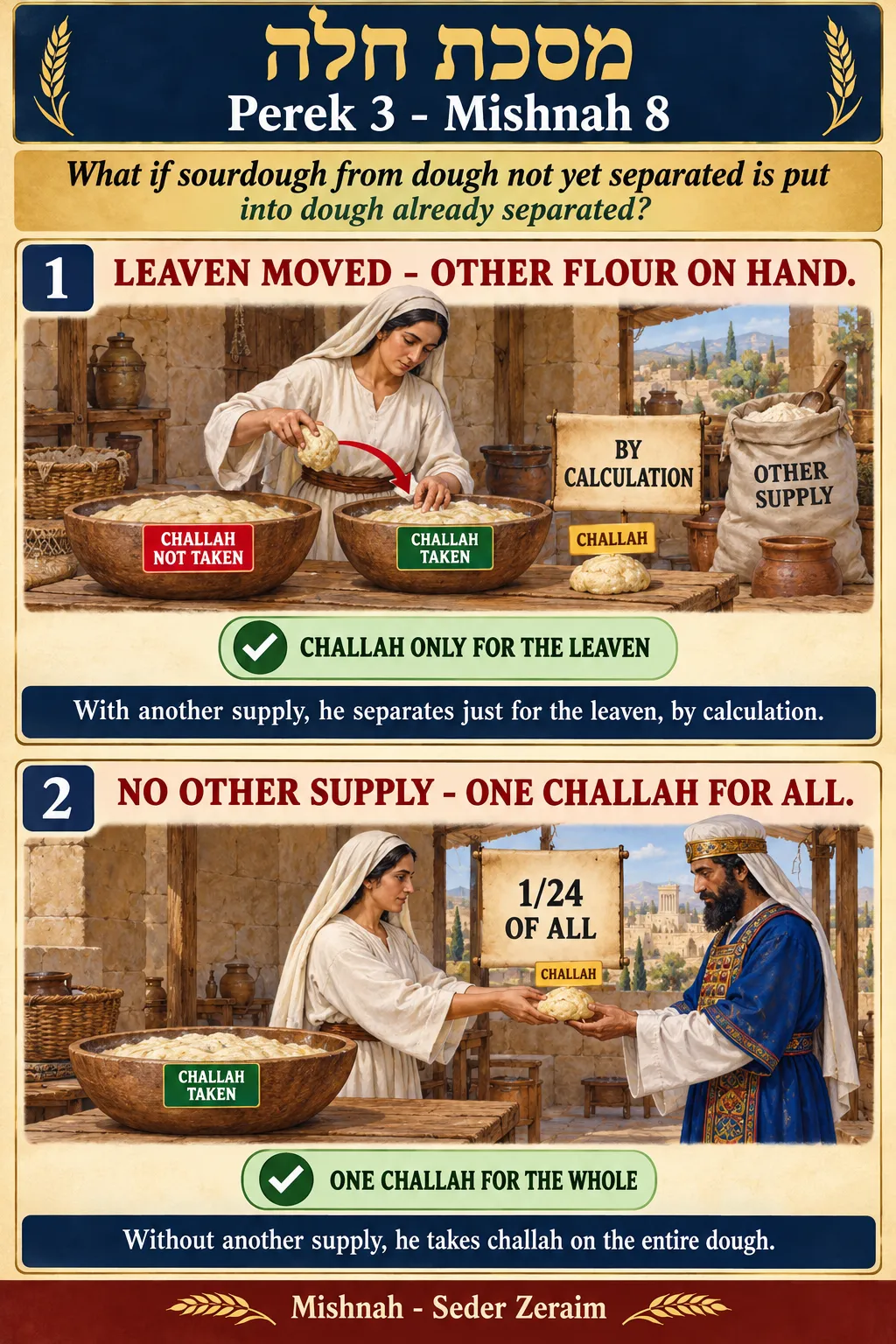 Infographic for Challah 3:8: LEAVEN FROM UNSEPARATED DOUGH