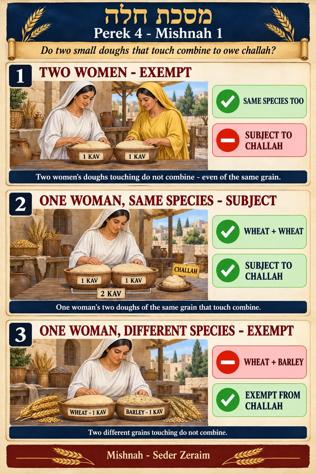 Infographic for Challah 4:1: TWO DOUGHS TOUCHING