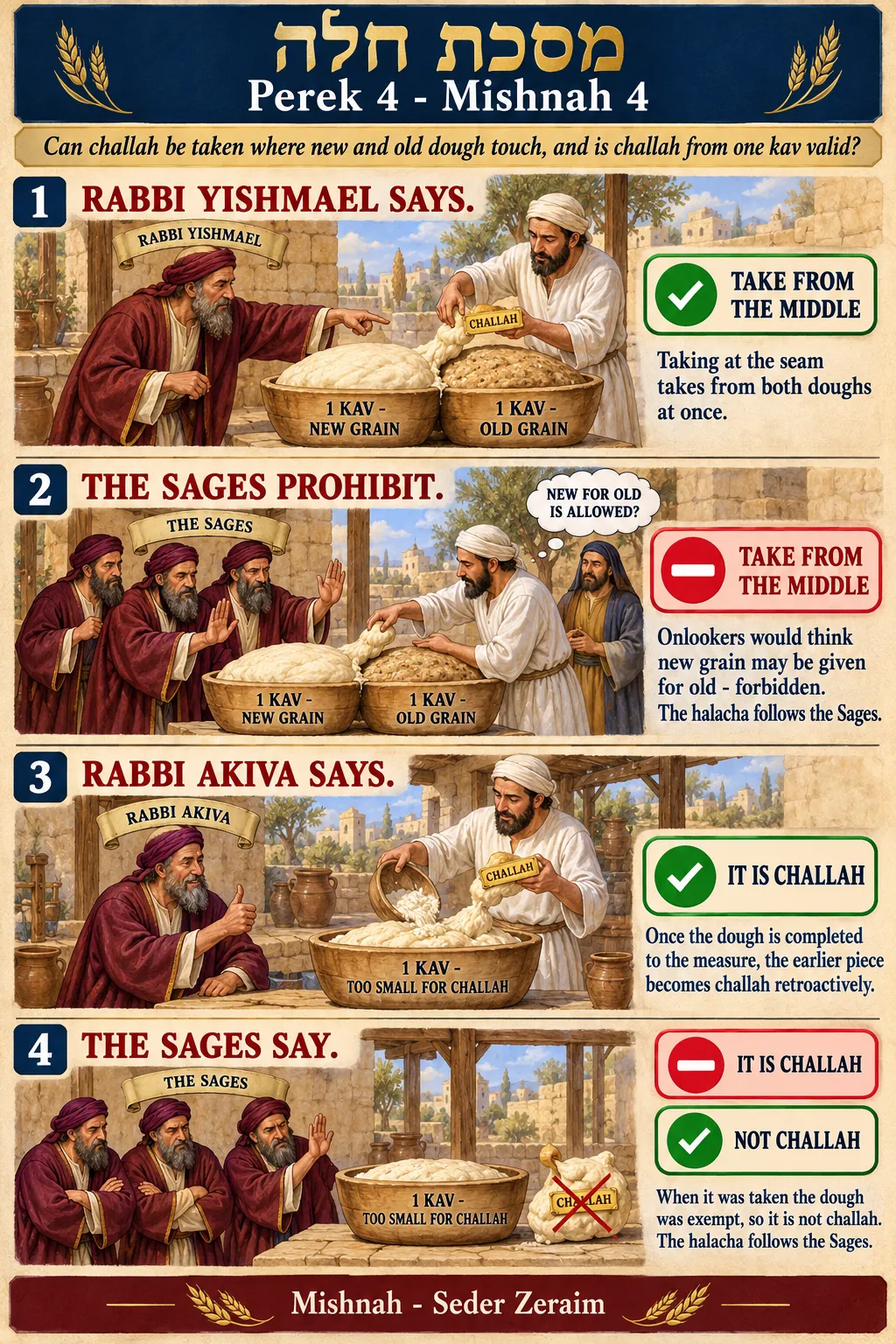 Infographic for Challah 4:4: NEW AND OLD STUCK TOGETHER