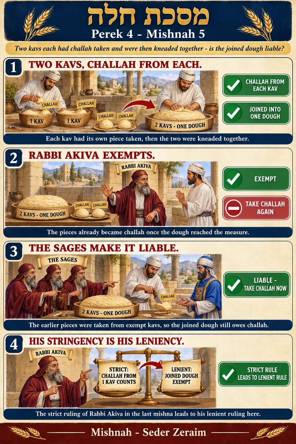 Infographic for Challah 4:5: TWO KAVS JOINED AFTER CHALLAH