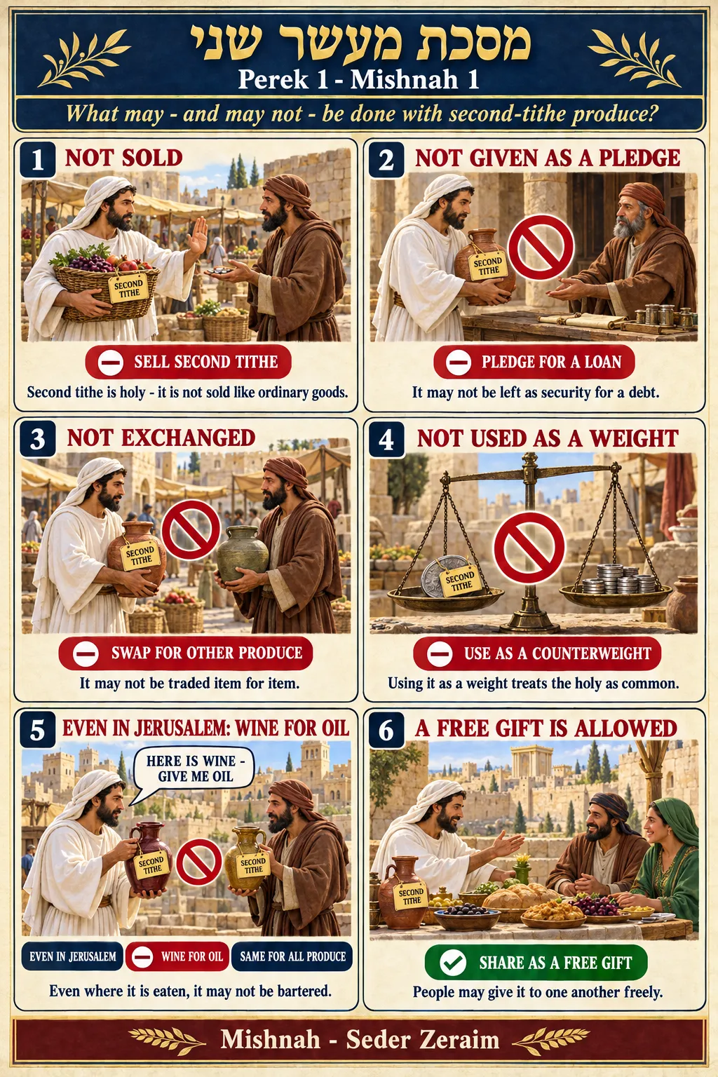 Infographic for Maaser Sheni 1:1: SECOND TITHE IS NOT MERCHANDISE