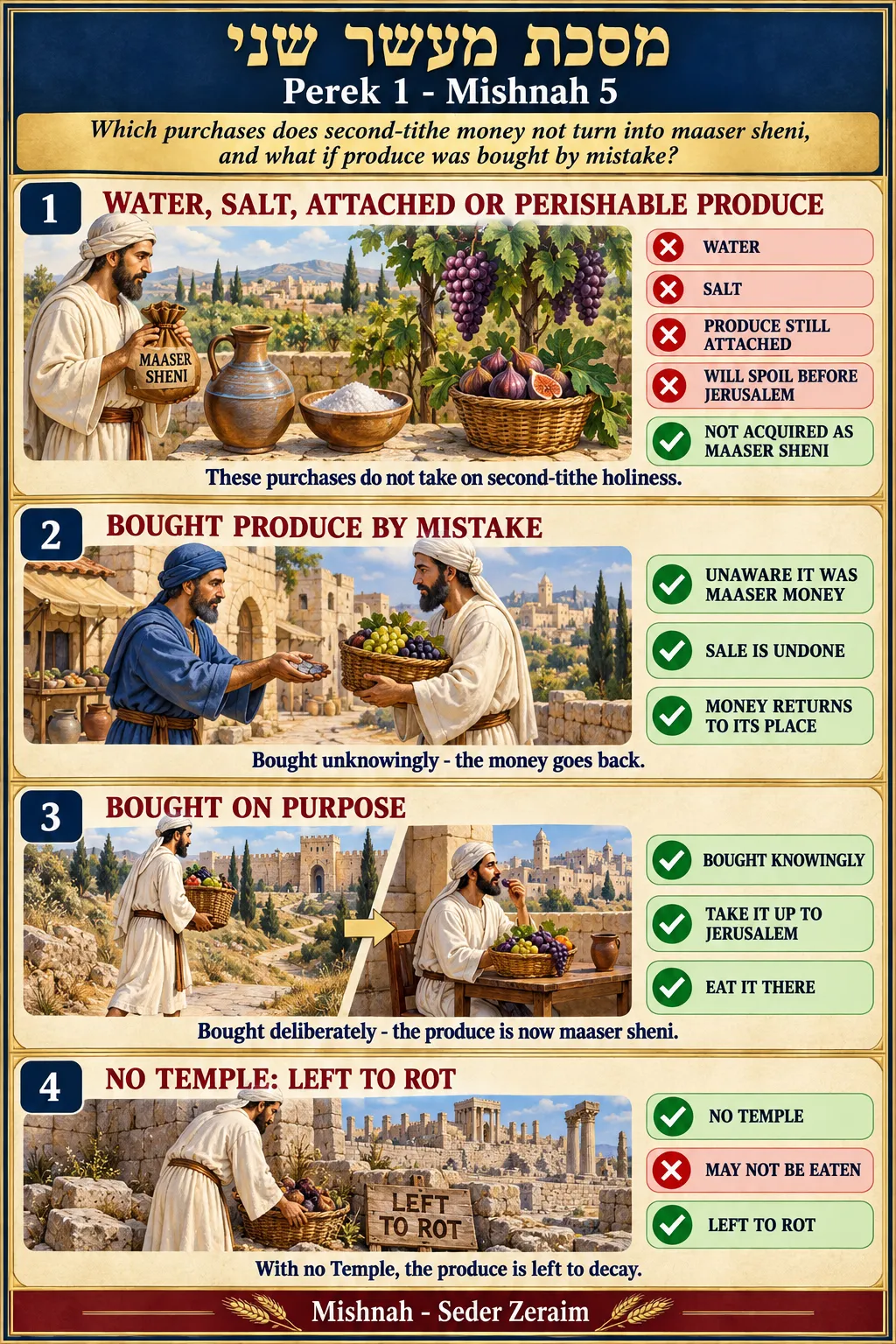 Infographic for Maaser Sheni 1:5: WHAT SECOND-TITHE MONEY CANNOT BUY