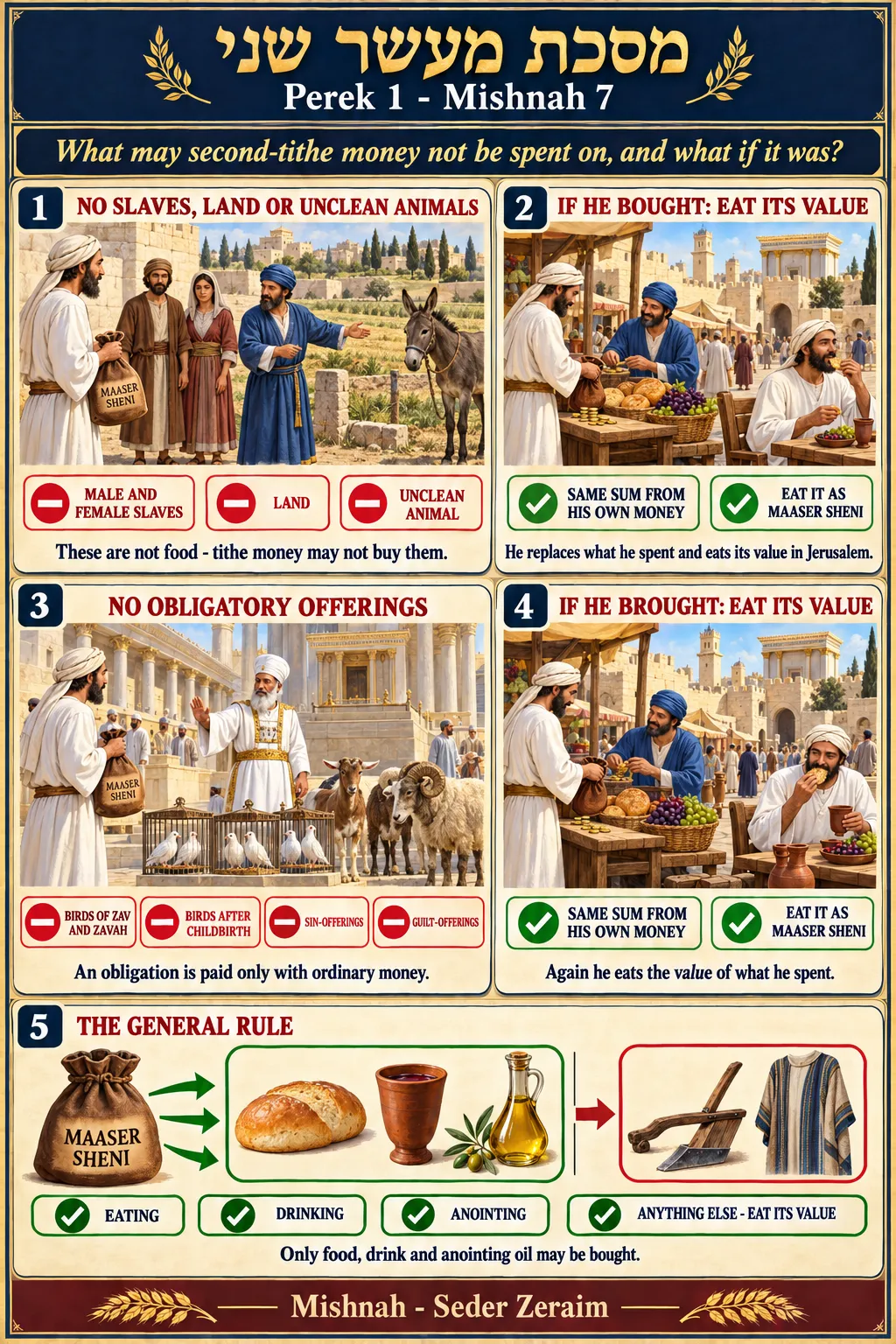 Infographic for Maaser Sheni 1:7: NOT FOR SECOND-TITHE MONEY