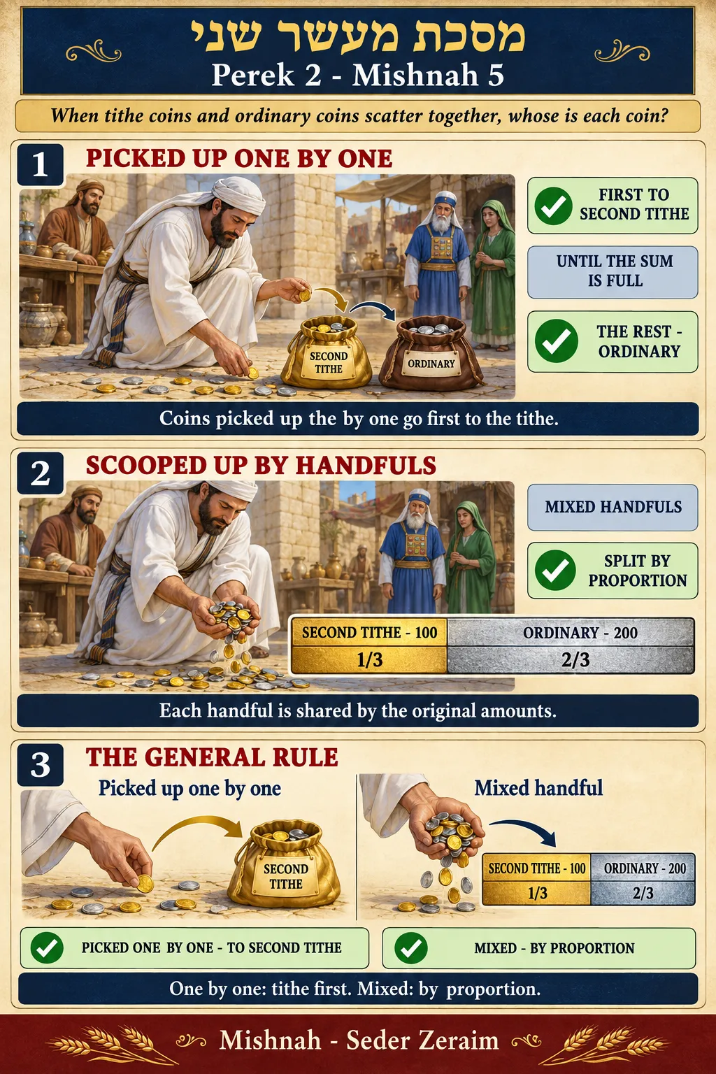 Infographic for Maaser Sheni 2:5: SCATTERED COINS