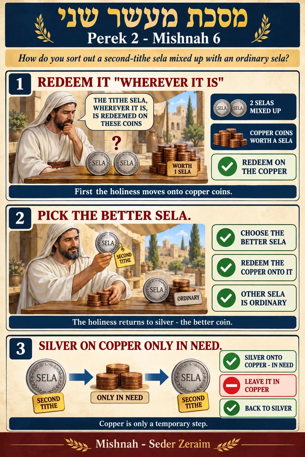 Infographic for Maaser Sheni 2:6: A MIXED-UP TITHE SELA