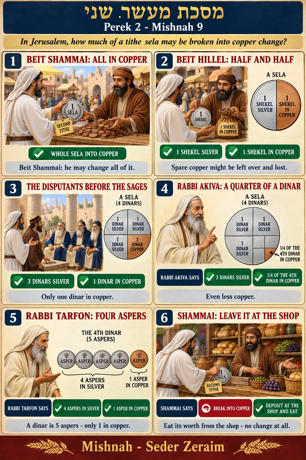 Infographic for Maaser Sheni 2:9: BREAKING A SELA IN JERUSALEM