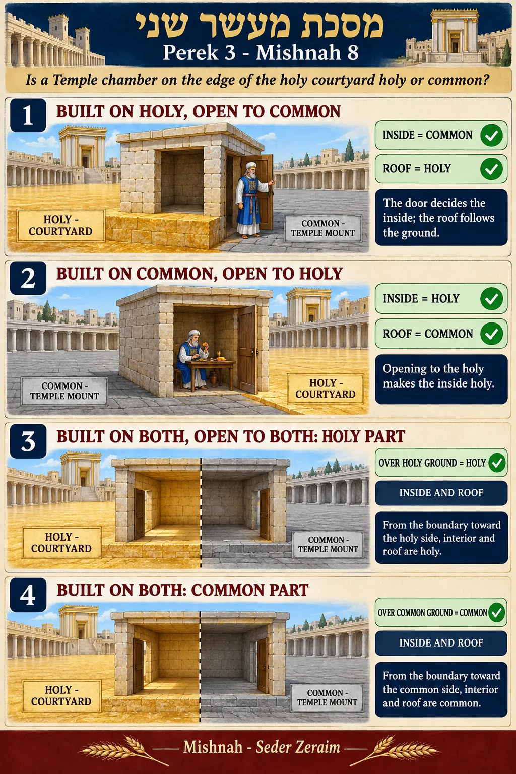 Infographic for Maaser Sheni 3:8: THE TEMPLE CHAMBERS