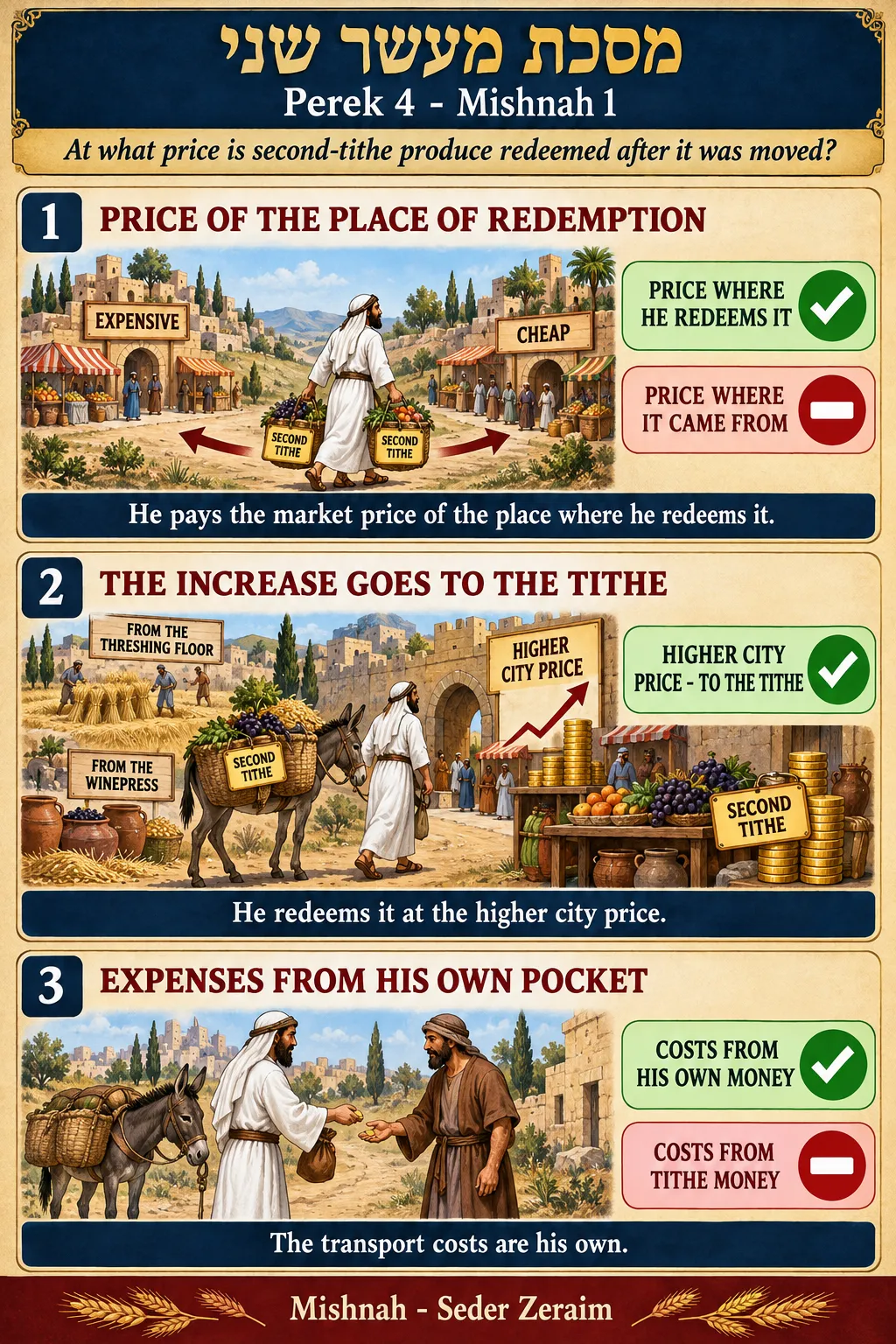 Infographic for Maaser Sheni 4:1: WHICH MARKET PRICE?