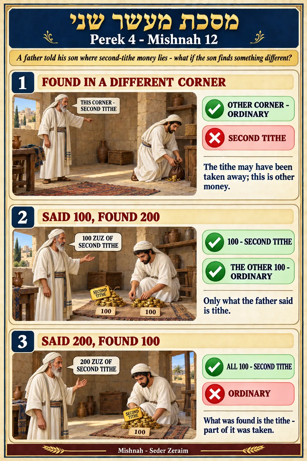 Infographic for Maaser Sheni 4:12: THE FATHER SAID: TITHE IS THERE