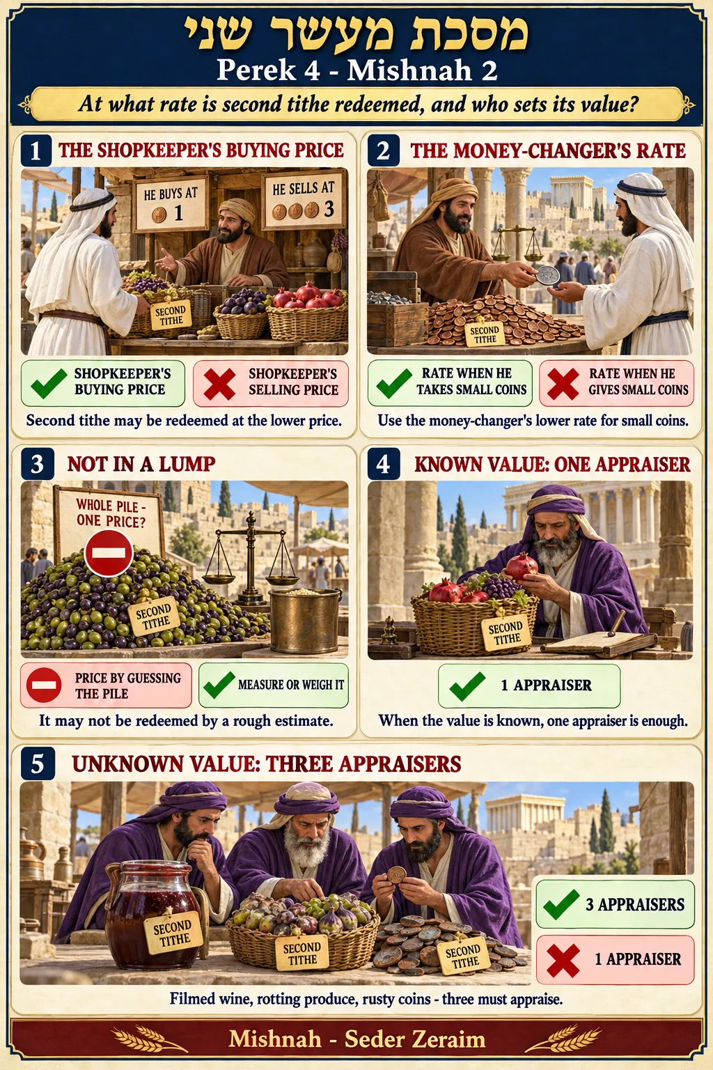 Infographic for Maaser Sheni 4:2: REDEEMING AT THE LOWER PRICE