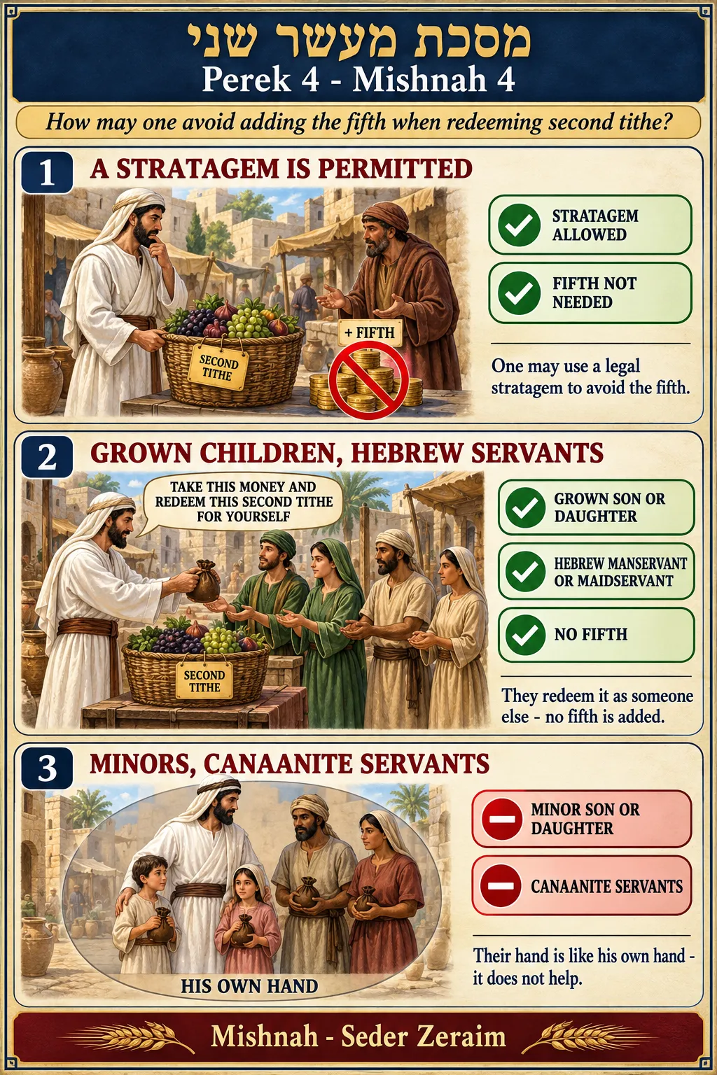 Infographic for Maaser Sheni 4:4: A PERMITTED STRATAGEM