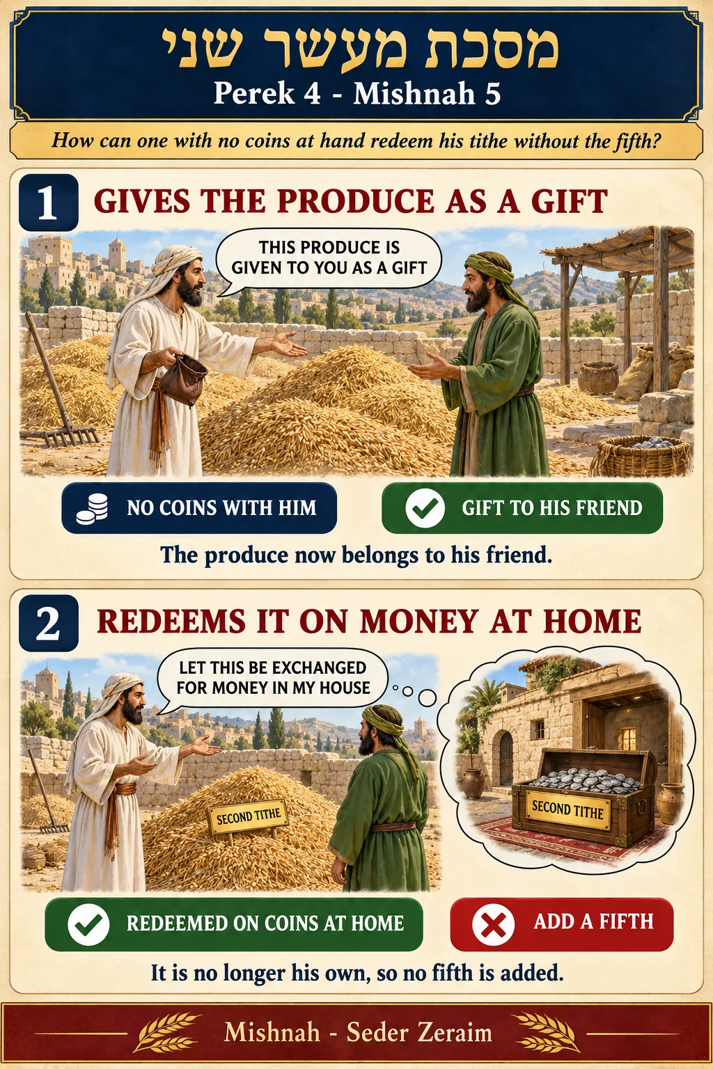 Infographic for Maaser Sheni 4:5: A GIFT AT THE THRESHING FLOOR