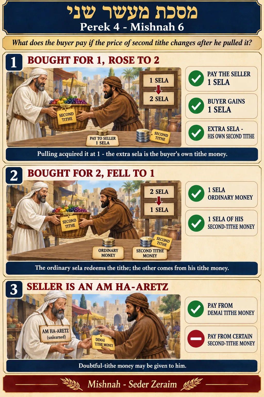 Infographic for Maaser Sheni 4:6: THE PRICE CHANGED BEFORE PAYMENT