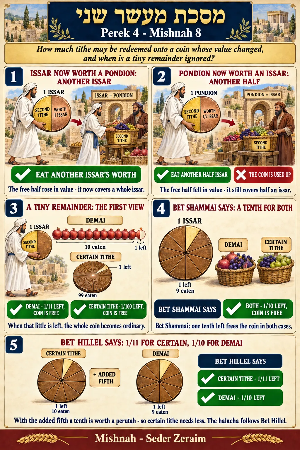 Infographic for Maaser Sheni 4:8: A COIN WHOSE VALUE CHANGED