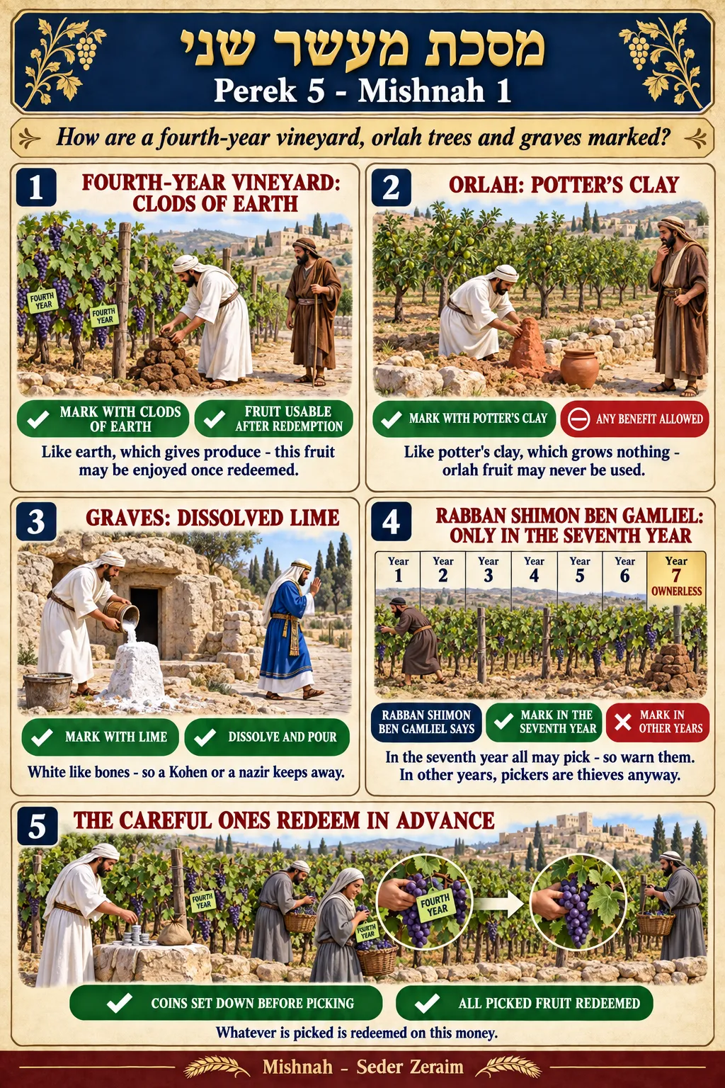 Infographic for Maaser Sheni 5:1: MARKING THE FOURTH-YEAR VINEYARD