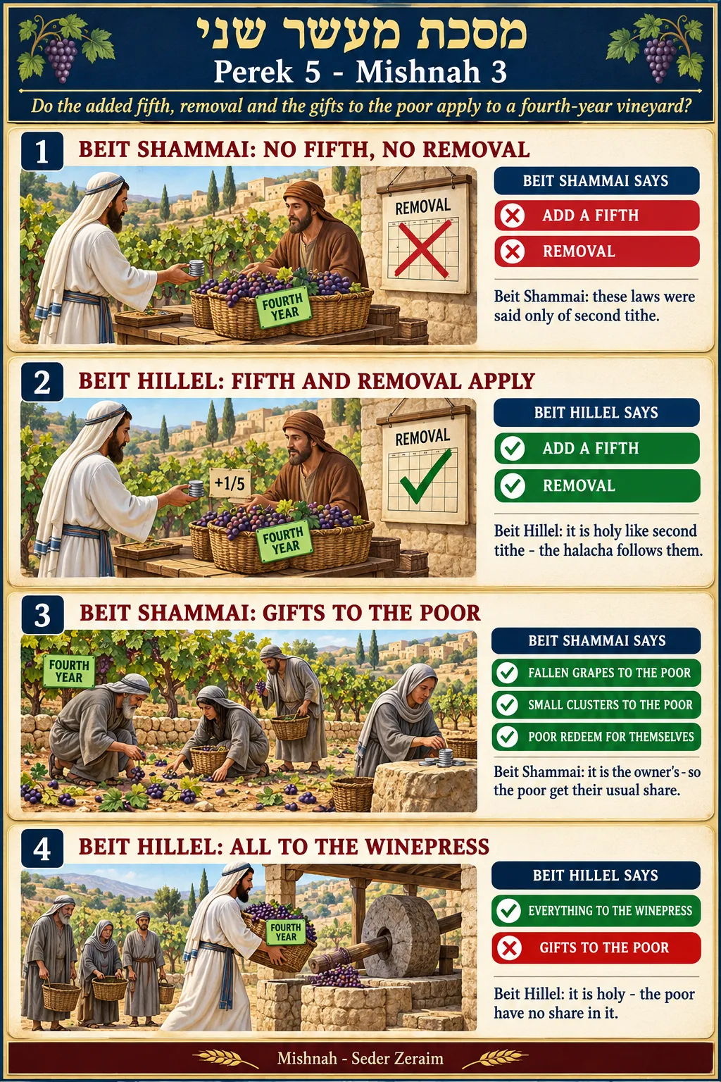 Infographic for Maaser Sheni 5:3: IS THE FOURTH-YEAR VINEYARD LIKE SECOND TITHE?