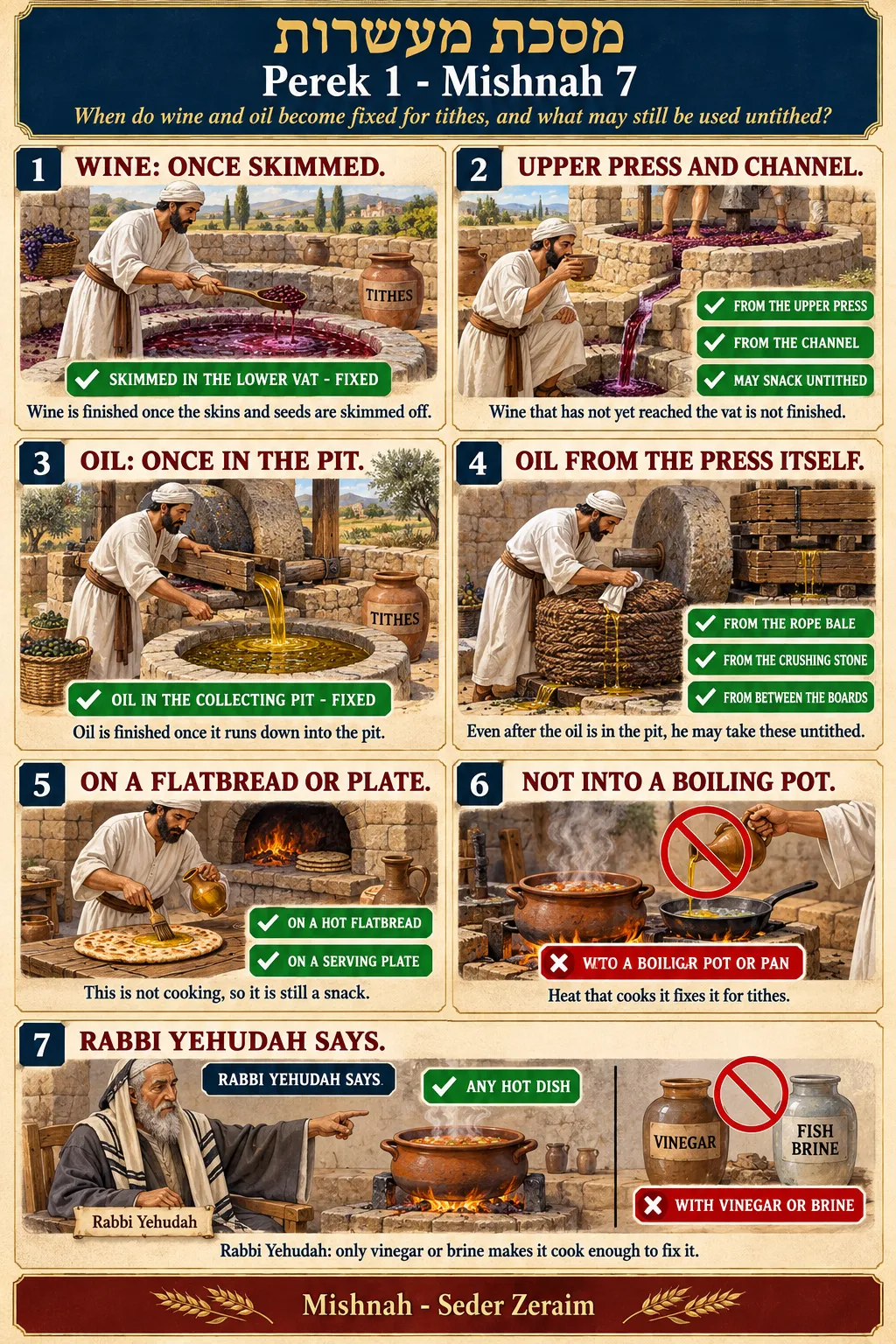Infographic for Maaseros 1:7: FIXED FOR TITHES: WINE AND OIL