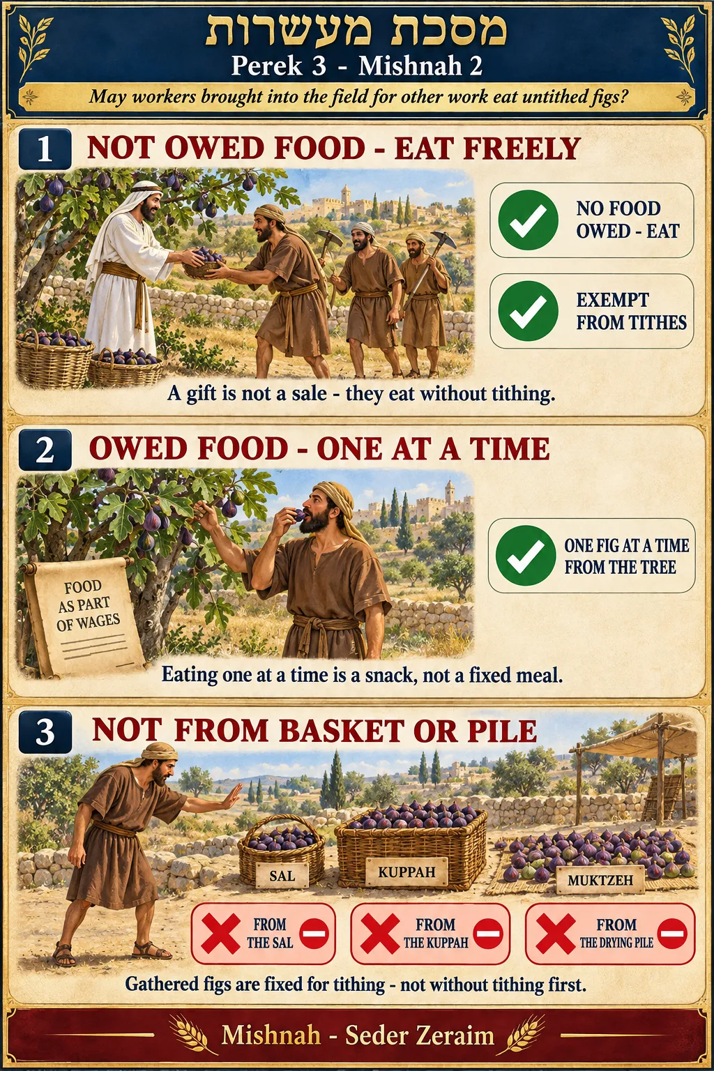 Infographic for Maaseros 3:2: WORKERS IN THE FIELD