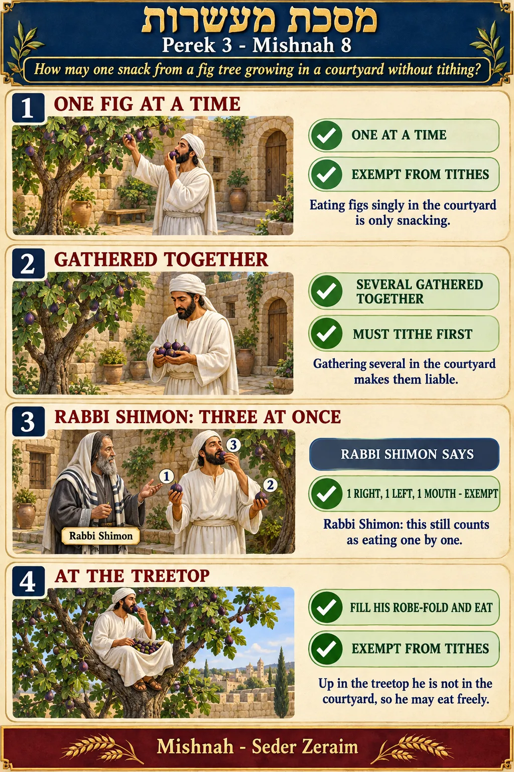 Infographic for Maaseros 3:8: FIG TREE IN THE COURTYARD