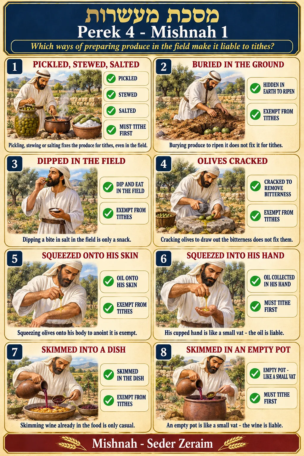 Infographic for Maaseros 4:1: PROCESSING THAT FIXES TITHES