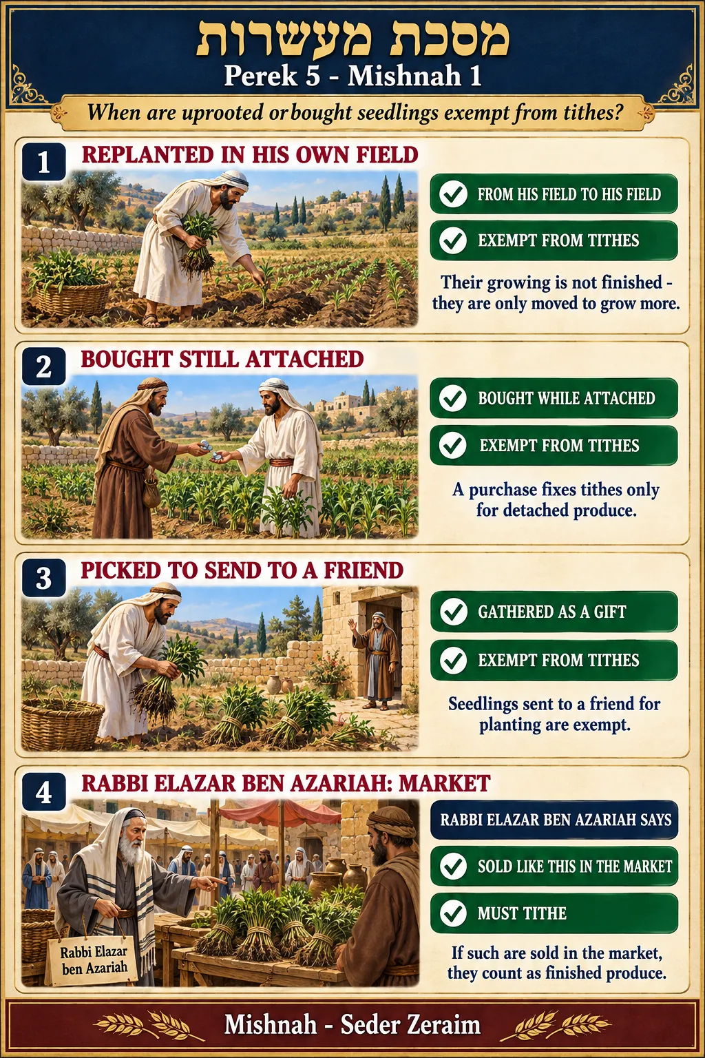 Infographic for Maaseros 5:1: TRANSPLANTED SEEDLINGS