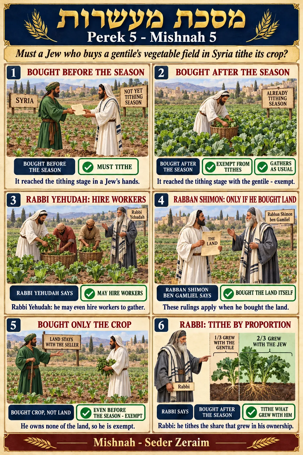 Infographic for Maaseros 5:5: BUYING A VEGETABLE FIELD IN SYRIA