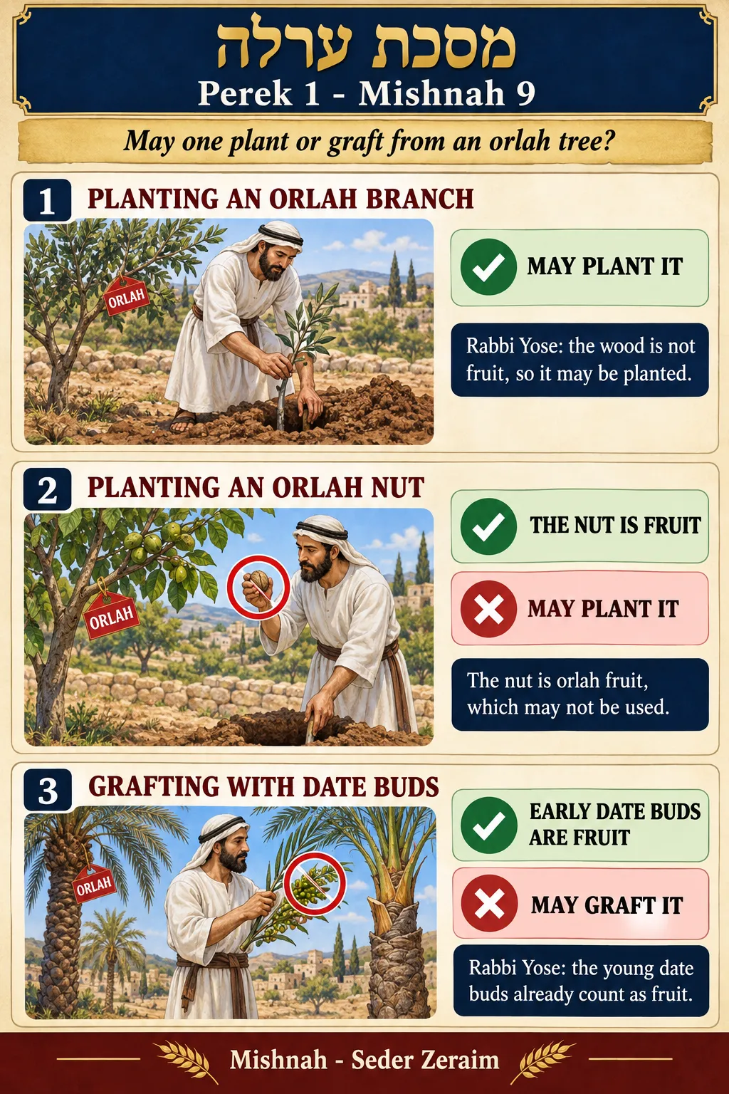 Infographic for Orlah 1:9: PLANTING FROM AN ORLAH TREE