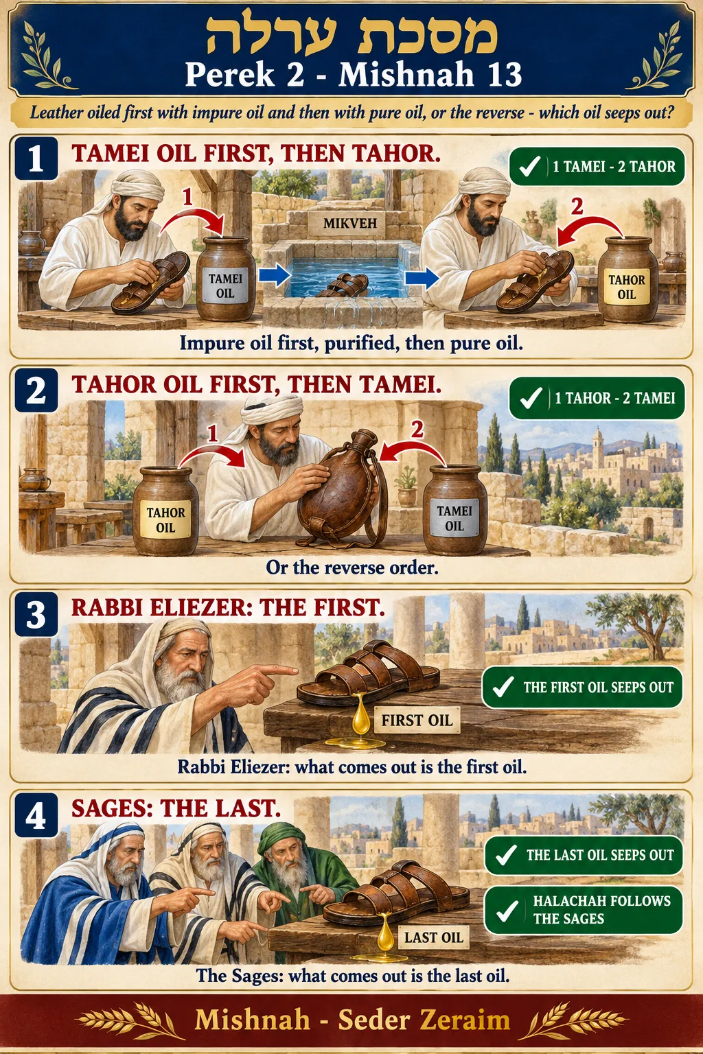 Infographic for Orlah 2:13: WHICH OIL COMES OUT?