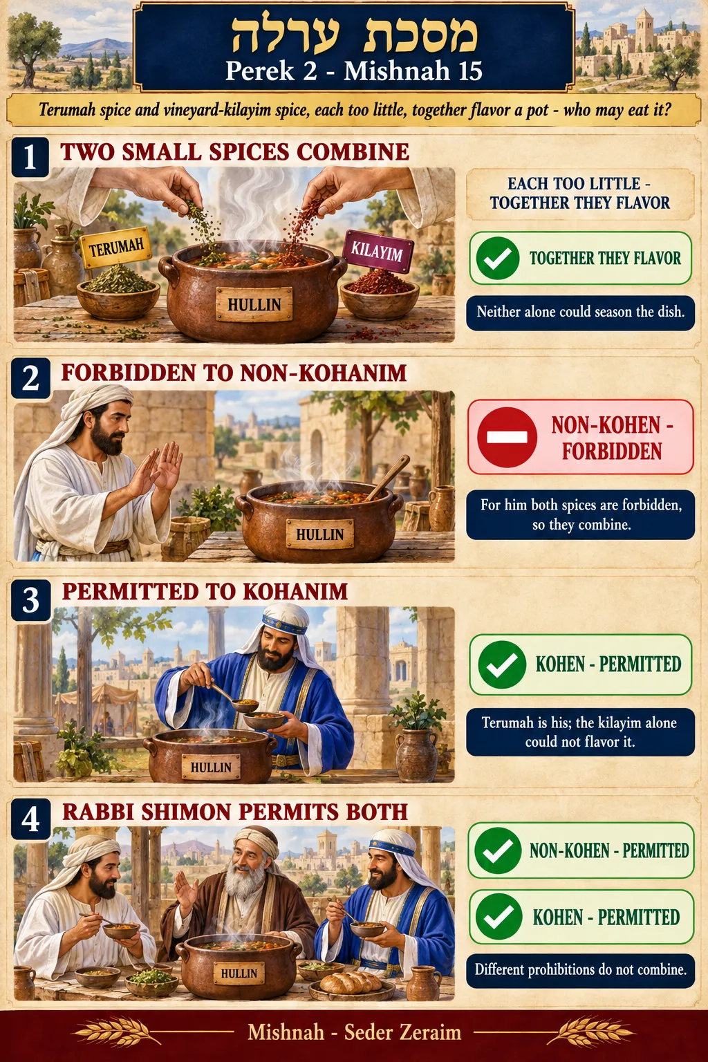 Infographic for Orlah 2:15: TWO SEASONINGS TOGETHER