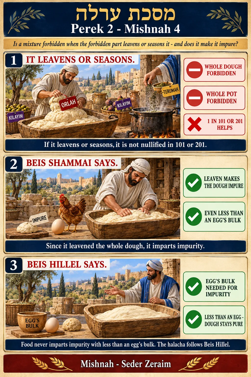 Infographic for Orlah 2:4: LEAVENING, SEASONING, AND IMPURITY