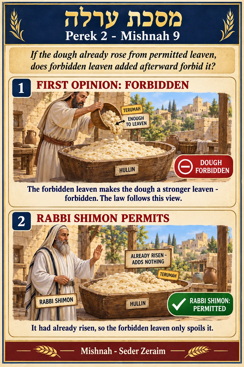 Infographic for Orlah 2:9: DOUGH ALREADY RISEN