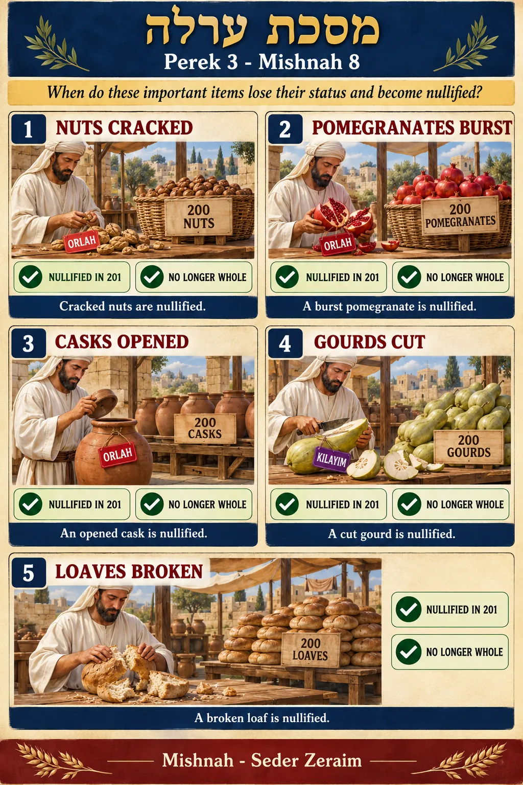 Infographic for Orlah 3:8: ONCE BROKEN, NULLIFIED