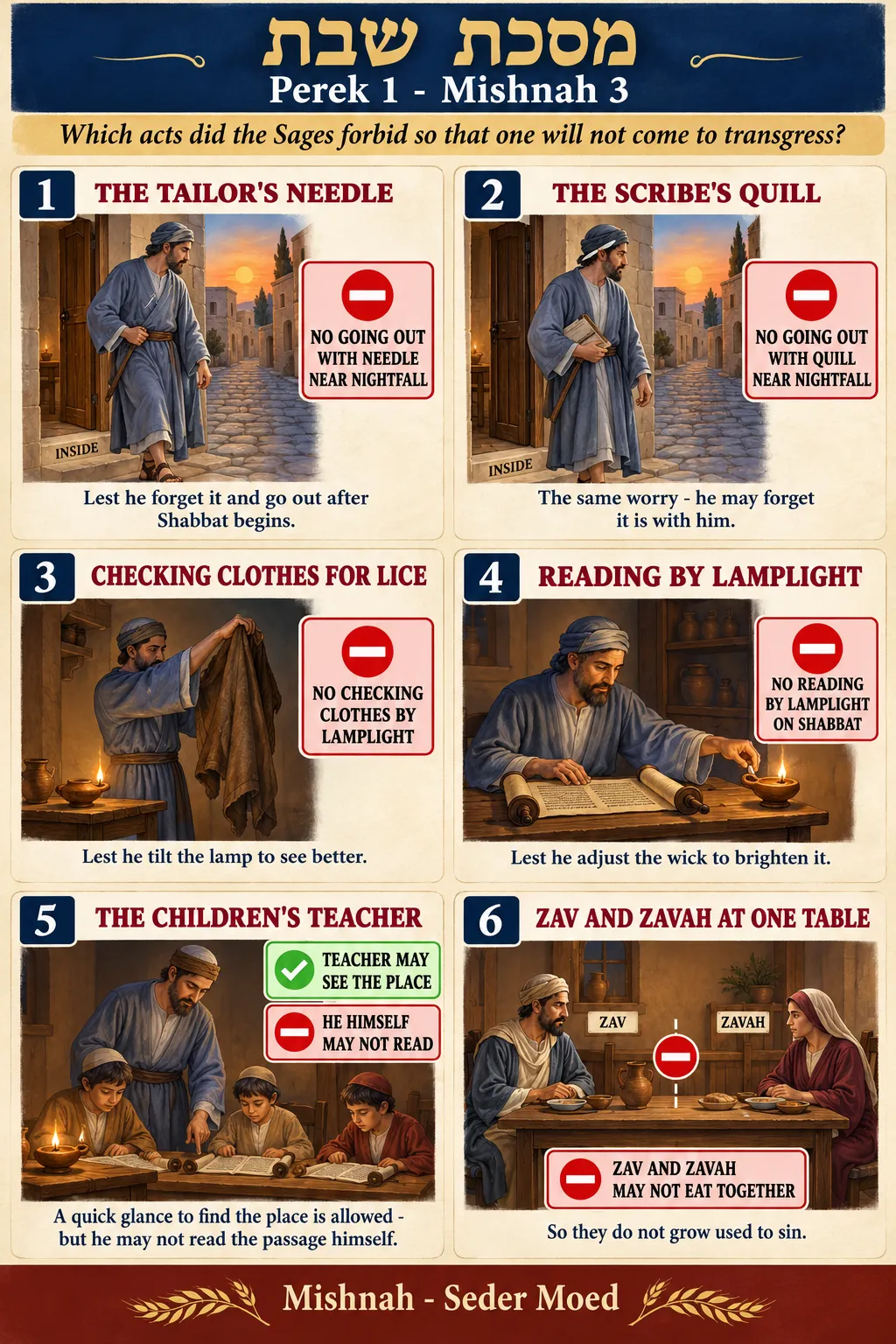 Infographic for Shabbos 1:3: LEST HE FORGET