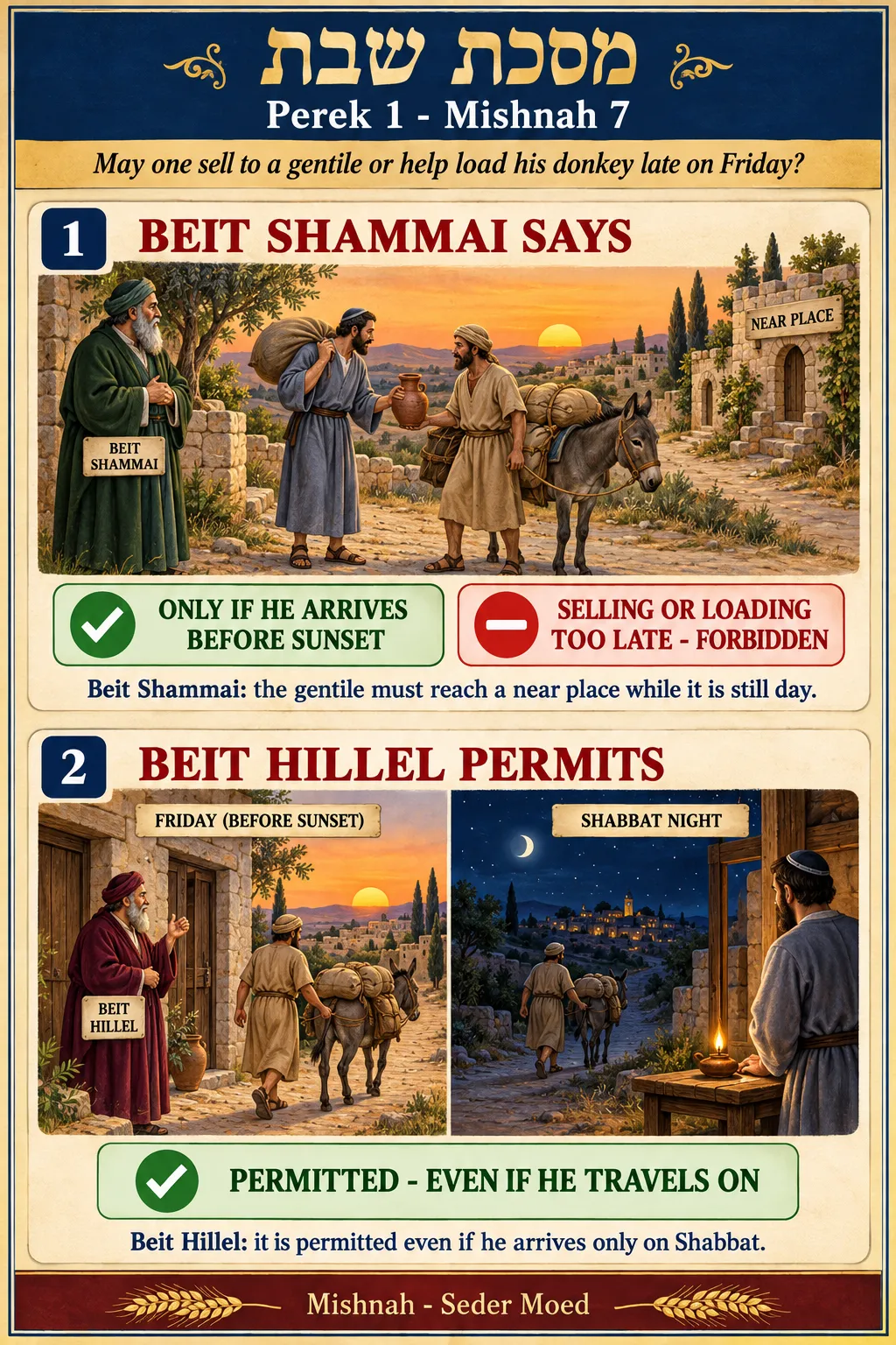 Infographic for Shabbos 1:7: SELLING TO A GENTILE ON FRIDAY
