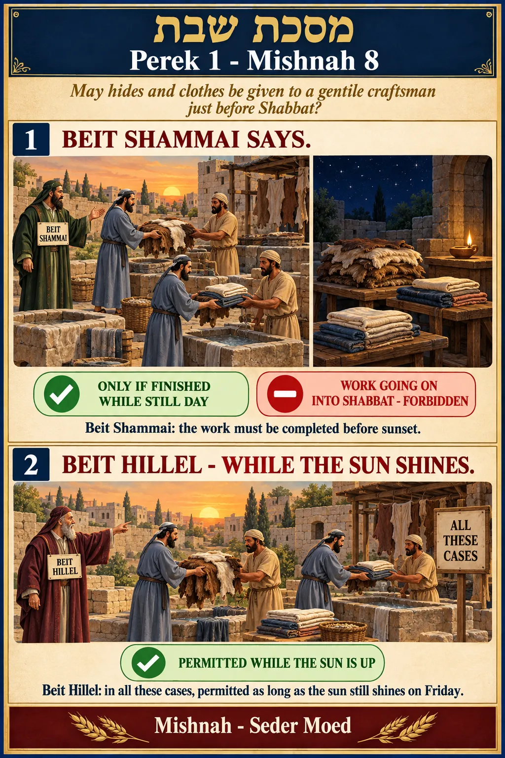 Infographic for Shabbos 1:8: THE GENTILE TANNER AND LAUNDERER